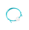 Paw print wish bracelet in turquoise - detailed closeup