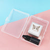 Custom pet portrait stamp in pink carrying case with ink pad