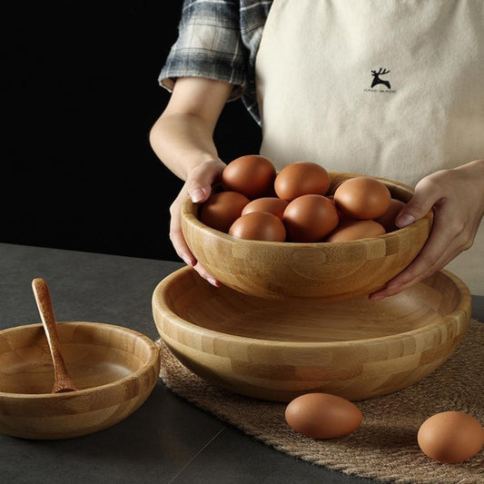 Wooden Dough Basin Thick Bamboo Bowl