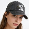 Model wearing embroidered dog dad cap - front view lifestyle