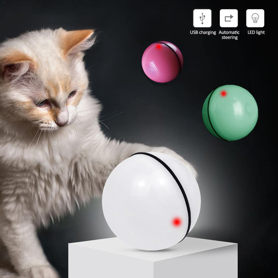 LED Rolling Laser Ball — Interactive Cat Toy