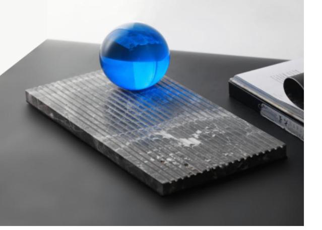 Puzzle Tray – Marble Accent with Glass Sphere